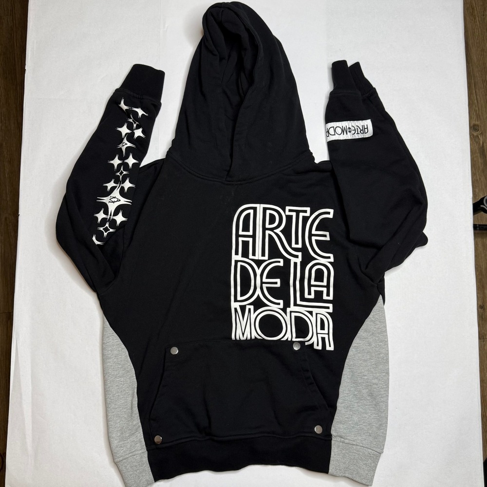 Men's Arte De La Moda star graphic black hoodie Size M